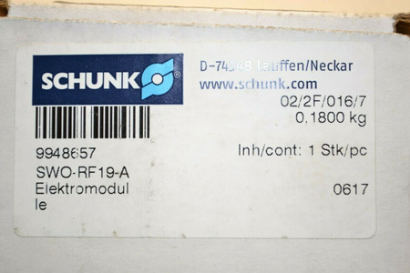 Schunk SWO-RF19-A Elektrisches Module Electric Modules for Signal Transm. NEU!