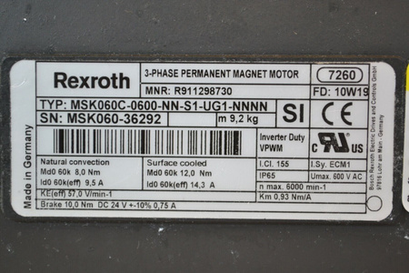 Rexroth MSK060C-0600-NN-S1-UG1-NNN Servo motor