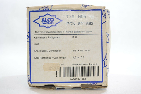 Alco Controls TX6-H05 Expansion Valve Thermo Expansion Valve PCN: 801.582 NEW!