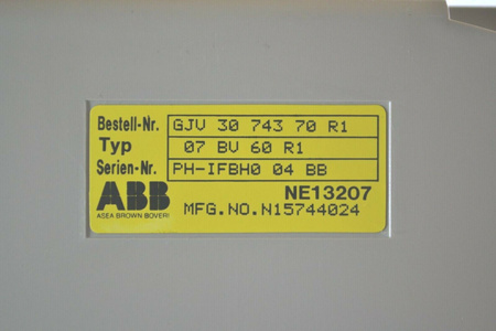 ABB Procontic 07 BV 60 R1 / GJV 30 743 70 R1 Bus Coupler Module