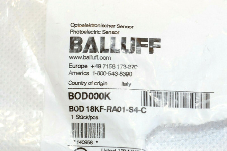 Balluff BOD 18KF-RA01-S4-C Distance Sensor Distance Sensor NEW! NEW!