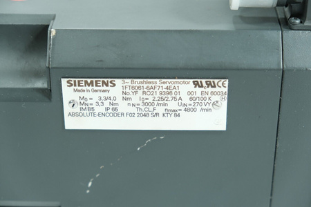 Siemens 1FT6061-6AF71-4EA1 SIMOTICS S Synchronmotor Serwomotor