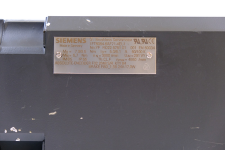Siemens 1FT6064-6AF71-4EL1 Synchronmotor Servomotor Servo Motor
