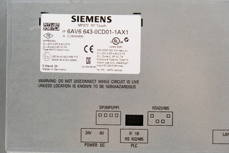 Siemens 6AV6643-0CD01-1AX1 es. 24 MP277 10" Touch Panel