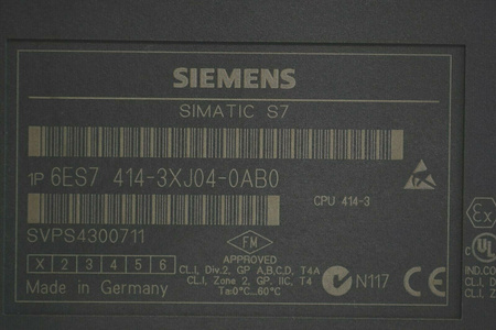 Siemens 6ES7414-3XJ04-0AB0 Simatic S7-400 CPU 414-3 Central module