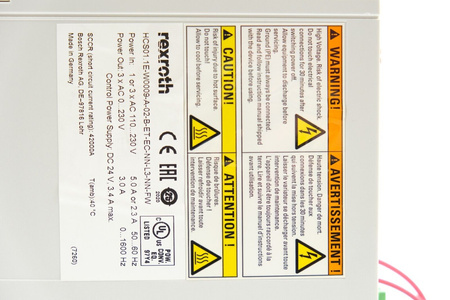 Rexroth HCS01.1E-W0009-A-02-B-ET-EC-NN-L3-NN-FW IndraDrive Frequency converter