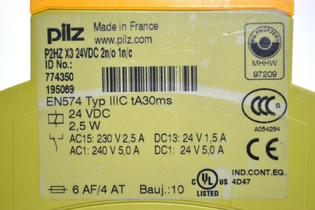 Pilz P2HZ X3 24VDC 2N/O 1N/C Sicherheits Relais Safety Relay