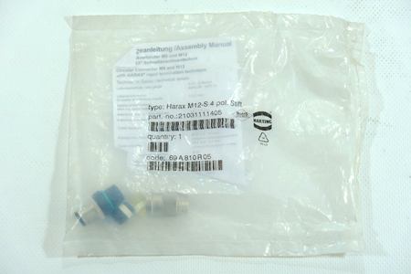 HARTING Harax M12-S 4-pol 21031111405 Wtyczka x 34 Sztuki Nowe!