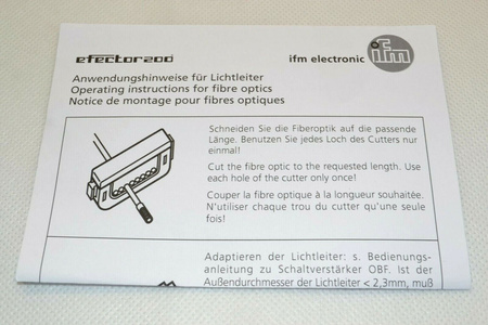 IFM E20612 / FE-11-EPA-M4/F1X0.5/2M Fiber Optic Fiber Optic Sensor NEW! NEW!