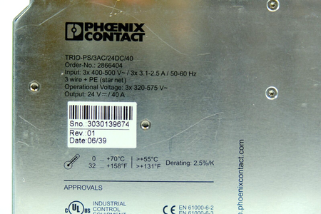 Phoenix Contact TRIO-PS/3AC/24DC/40 (2866404) Power Supply