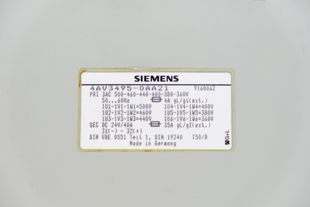 Siemens 4AV3495-0AA21 3AC Transformator 3-fazowy