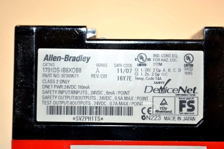 Allen Bradley 1791DS-IB8XOB8 Compact Block 8 Inputs 24VDC Safety Module