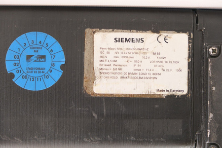 Siemens 1HU3056-0AF01-Z Z=G45 + Heidenhain ROD 426 1250 01-03 DC Servo motor