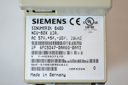Siemens 6FC5247-0AA00-0AA2 Sinumerik 840D ver. G NCU Box for Installation
