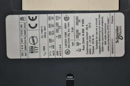 Telemecanique Schneider LC1D40BD TeSys 041639 Contactor Contactor