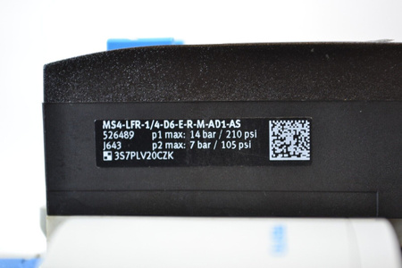 Festo MS4-EM1-1/4-S + MS4-LFR-1/4-D6-E-R-M-AD1-AS + MS4-EE-1/4-10V24P-S