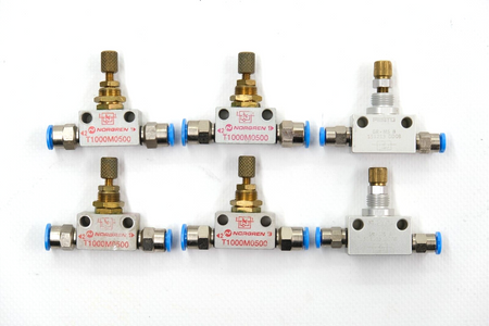 Festo GR-M5-B (151213) + Norgren T1000M0500 Set of 6 Throttle check valves