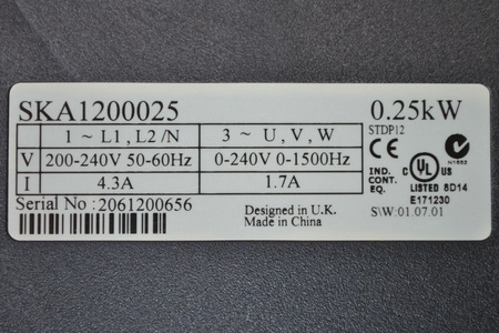 Emerson Control Techniques SKA1200025 Frequency converter Inverter