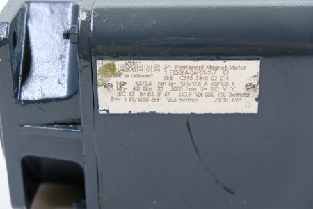 Siemens 1FT5064-0AF01-2-Z Z=K18, K93 AC-VSA-Motor AC Feed Motor