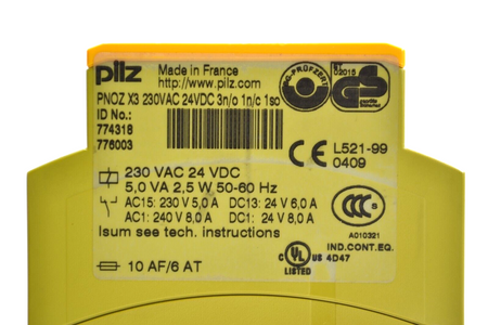 Pilz PNOZ X3 230VAC 24VDC 3n/o 1n/c 1so (774318) Safety Relay