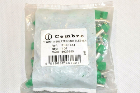 Doppel Kabelende Klemmen Twin Bootlace Ferrule CEMBRE CABLECRAFT 2x0,5-2x10 mm2