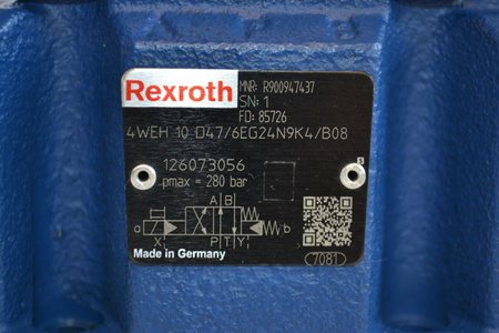 Rexroth 4WEH10D47/6EG24N9K4/B08 R900947437 Directional spool valves Directional spool valve