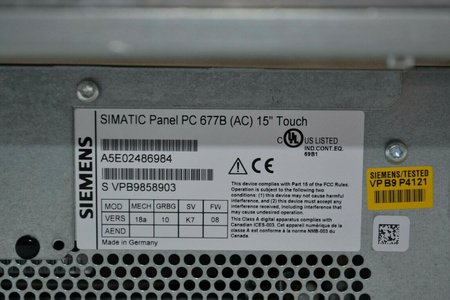 Siemens PC 677B A5E02486984 | 677BA5E02486984 SIMATIC Panel dotykowy 15"