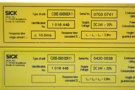 SICK C20S-030102A11 (1016448) + C20E-030302A11 (1016449) Lichtschranken C2000