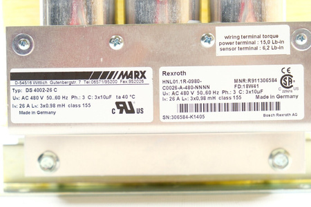 Rexroth HNL01.1R-0980 -C0026-A-480-NNNN + MARX DS4002-26C Transformer