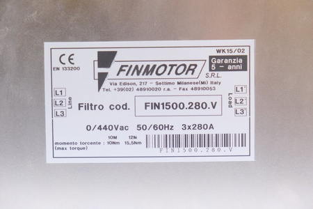 FINMOTOR FIN 1500.280.V Three Phase Filter